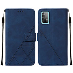 Leather Case Stands Flip Cover Holder Y01B for Samsung Galaxy A52 5G Blue