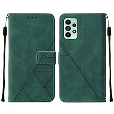 Leather Case Stands Flip Cover Holder Y01B for Samsung Galaxy A53 5G Green