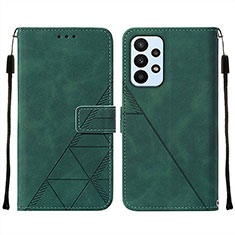 Leather Case Stands Flip Cover Holder Y01B for Samsung Galaxy A73 5G Green