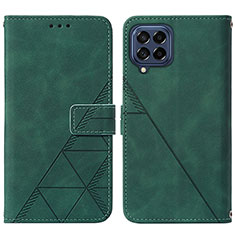 Leather Case Stands Flip Cover Holder Y01B for Samsung Galaxy M33 5G Green