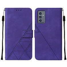 Leather Case Stands Flip Cover Holder Y01B for Samsung Galaxy M54 5G Purple