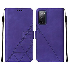 Leather Case Stands Flip Cover Holder Y01B for Samsung Galaxy S20 FE (2022) 5G Purple