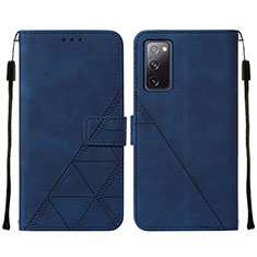 Leather Case Stands Flip Cover Holder Y01B for Samsung Galaxy S20 Lite 5G Blue
