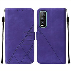 Leather Case Stands Flip Cover Holder Y01B for Vivo iQOO U1 Purple