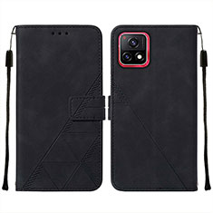 Leather Case Stands Flip Cover Holder Y01B for Vivo iQOO U3 5G Black