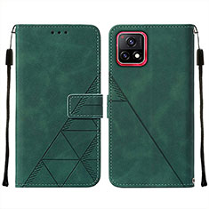 Leather Case Stands Flip Cover Holder Y01B for Vivo iQOO U3 5G Green