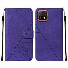 Leather Case Stands Flip Cover Holder Y01B for Vivo iQOO U3x 5G Purple