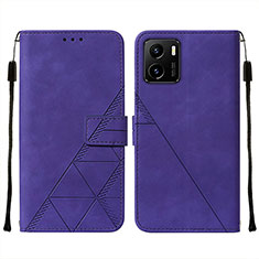 Leather Case Stands Flip Cover Holder Y01B for Vivo iQOO U5x Purple