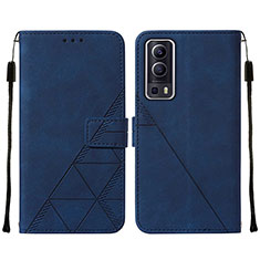 Leather Case Stands Flip Cover Holder Y01B for Vivo iQOO Z3 5G Blue