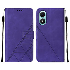 Leather Case Stands Flip Cover Holder Y01B for Vivo Y02S Purple