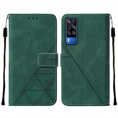 Leather Case Stands Flip Cover Holder Y01B for Vivo Y31 (2021) Green