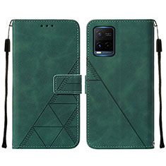 Leather Case Stands Flip Cover Holder Y01B for Vivo Y32 4G Green