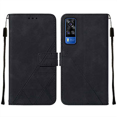 Leather Case Stands Flip Cover Holder Y01B for Vivo Y51 (2021) Black