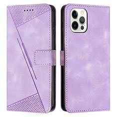 Leather Case Stands Flip Cover Holder Y01X for Apple iPhone 16 Pro Clove Purple