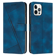 Leather Case Stands Flip Cover Holder Y01X for Apple iPhone 16 Pro Max Blue