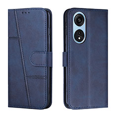 Leather Case Stands Flip Cover Holder Y01X for Huawei Honor X5 Plus Blue