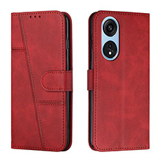 Leather Case Stands Flip Cover Holder Y01X for Huawei Honor X5 Plus Red