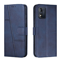 Leather Case Stands Flip Cover Holder Y01X for Motorola Moto E13 Blue