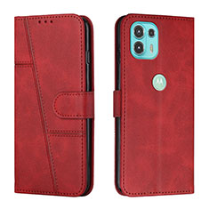 Leather Case Stands Flip Cover Holder Y01X for Motorola Moto Edge 20 Lite 5G Red
