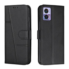 Leather Case Stands Flip Cover Holder Y01X for Motorola Moto Edge 30 Lite 5G Black