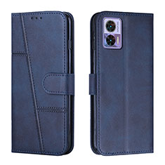 Leather Case Stands Flip Cover Holder Y01X for Motorola Moto Edge 30 Lite 5G Blue