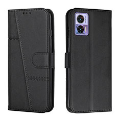 Leather Case Stands Flip Cover Holder Y01X for Motorola Moto Edge 30 Neo 5G Black