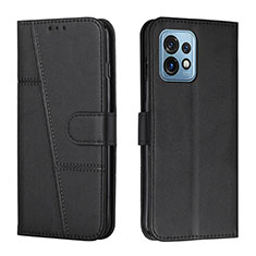 Leather Case Stands Flip Cover Holder Y01X for Motorola Moto Edge 40 Pro 5G Black