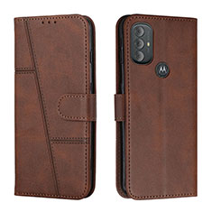 Leather Case Stands Flip Cover Holder Y01X for Motorola Moto G Play Gen 2 Brown