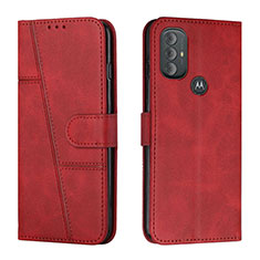 Leather Case Stands Flip Cover Holder Y01X for Motorola Moto G Play Gen 2 Red