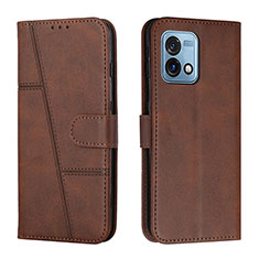 Leather Case Stands Flip Cover Holder Y01X for Motorola Moto G Stylus (2023) 5G Brown