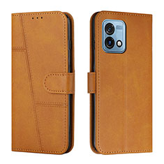 Leather Case Stands Flip Cover Holder Y01X for Motorola Moto G Stylus (2023) 5G Light Brown