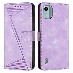 Leather Case Stands Flip Cover Holder Y01X for Nokia C12 Plus Purple