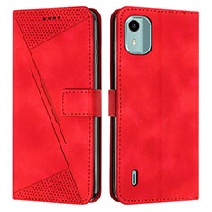 Leather Case Stands Flip Cover Holder Y01X for Nokia C12 Pro Red