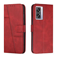 Leather Case Stands Flip Cover Holder Y01X for Oppo A77 5G Red