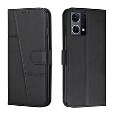 Leather Case Stands Flip Cover Holder Y01X for Oppo F21 Pro 4G Black