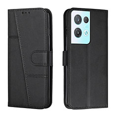 Leather Case Stands Flip Cover Holder Y01X for Oppo Reno8 Pro 5G Black