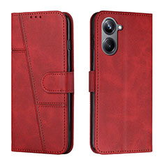 Leather Case Stands Flip Cover Holder Y01X for Realme 10 4G Red