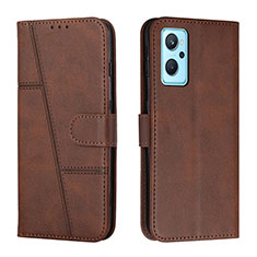 Leather Case Stands Flip Cover Holder Y01X for Realme 10 5G Brown