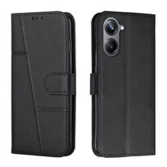 Leather Case Stands Flip Cover Holder Y01X for Realme 10 Pro 5G Black