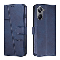 Leather Case Stands Flip Cover Holder Y01X for Realme 10 Pro 5G Blue