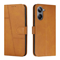 Leather Case Stands Flip Cover Holder Y01X for Realme 10 Pro 5G Light Brown