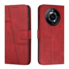 Leather Case Stands Flip Cover Holder Y01X for Realme 11 Pro+ Plus 5G Red