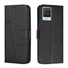 Leather Case Stands Flip Cover Holder Y01X for Realme 8 4G Black