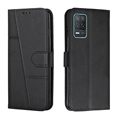 Leather Case Stands Flip Cover Holder Y01X for Realme 8 5G Black