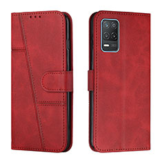 Leather Case Stands Flip Cover Holder Y01X for Realme 8 5G Red