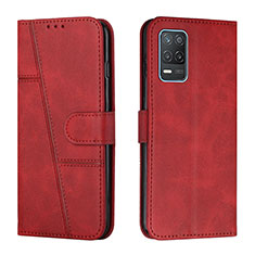 Leather Case Stands Flip Cover Holder Y01X for Realme 8s 5G Red