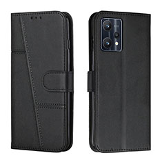 Leather Case Stands Flip Cover Holder Y01X for Realme 9 4G Black