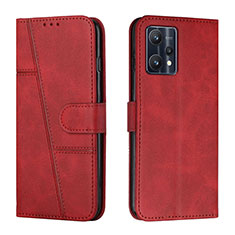 Leather Case Stands Flip Cover Holder Y01X for Realme 9 4G Red