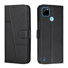 Leather Case Stands Flip Cover Holder Y01X for Realme C21Y Black