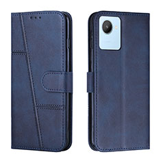 Leather Case Stands Flip Cover Holder Y01X for Realme C30s Blue